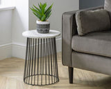 Brooke Round Lamp Table - White Marble