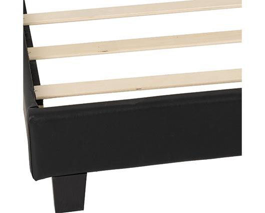 ARRAN 4'6" BED - BLACK FAUX LEATHER