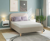 Finlee Boucle Ottoman King Bed- Natural Stone