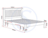 WINDSOR 4'6" LOW END BED - IVORY/OAK