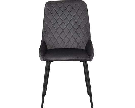 ATHENS RECT & AVERY DINING SET (X4 CHAIRS) - MEDIUM OAK EFFECT/GREY VELVET