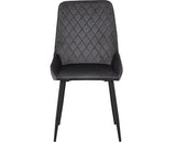 ATHENS RECT & AVERY DINING SET (X4 CHAIRS) - MEDIUM OAK EFFECT/GREY VELVET