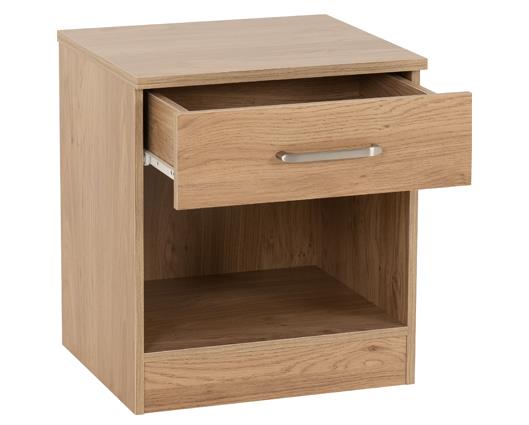DAKOTA 1 DRAWER BEDSIDE - OAK EFFECT