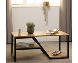 LEON 2 DRAWER COFFEE TABLE - MEDIUM OAK EFFECT