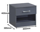 Highbury 1 Drawer Bedside - Dark Grey