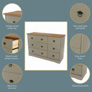 Corona Classic 3+3 drawer wide chest of drawers