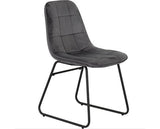 ATHENS RECT & LUKAS DINING SET (X4 CHAIRS) - MEDIUM OAK EFFECT/GREY VELVET