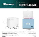Hisense FC247D4AWLE, 191L, Freestanding Chest Freezer