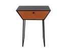Apollo metal 1 drawer bedside cabinet, copper drawer, black cabinet, handle and legs