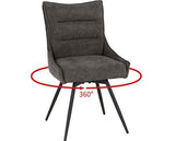 LEWIS SWIVEL DINING CHAIR (X2 PER BOX) - GREY FABRIC