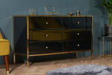 Fabian 6 Drawer Chest - Black & Gold