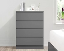 Oakley 4 Drawer Chest- Grey