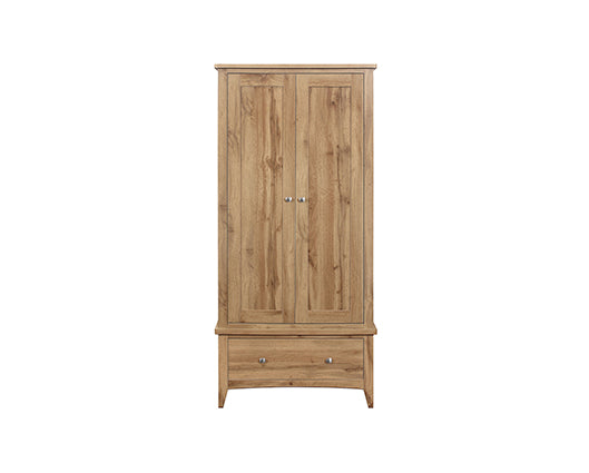 Hounslow 2 Door 1 Drawer Wardrobe- Oak