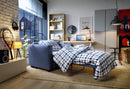 Owen Velvet Single Sofa Bed - Dark Blue