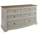 Corona Grey 3+3 Drawer Wide Chest