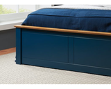 Phoenix Small Double Ottoman Bed - Navy Blue