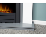 Dawson Fireplace Suite 39inch White/grey With Electric Fire  - Black