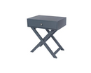 Cross Leg 1 Drawer Bedside Cabinet-Midnight Blue