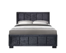 Hannover Double Bed - Black Crushed Velvet