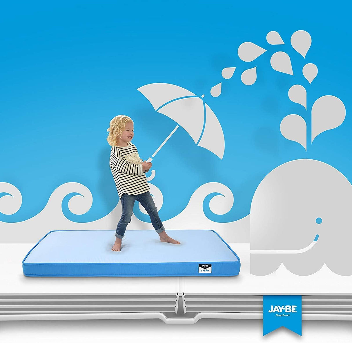 Jay-Be Toddler Waterproof Anti-Allergy Anti-Microbial Foam Free Sprung Mattress