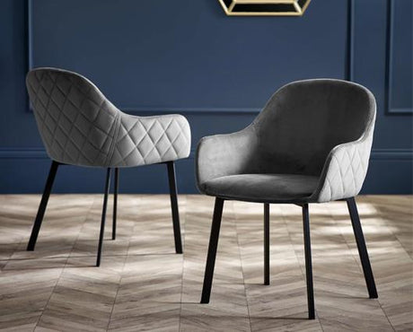 Set of 2 Lima Dining Chairs Grey