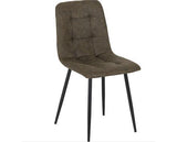 FENTON DINING CHAIR (X2 PER BOX) - OLIVE GREEN SUEDE FABRIC