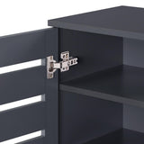 Euston 2 Door Shoe Cabinet - Dark Grey