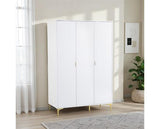 MIAMI 3 DOOR WARDROBE - WHITE/GOLD
