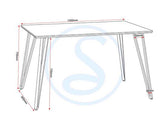 MARLOW & LUKAS DINING SET (X4 CHAIRS) - WHITE MARBLE/GREY VELVET