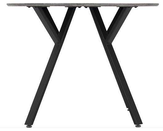 ATHENS ROUND & LUKAS DINING SET (X4 CHAIRS) - CONCRETE/EMERALD GREEN VELVET