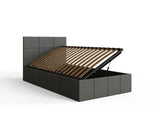 Serena Single Side Lift Ottoman Bed-Grey PU