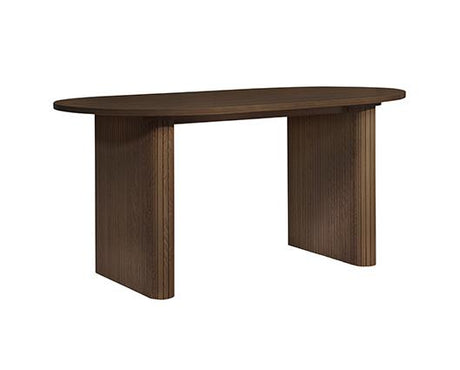 Axel Oval Fluted Dining Table - Walnut