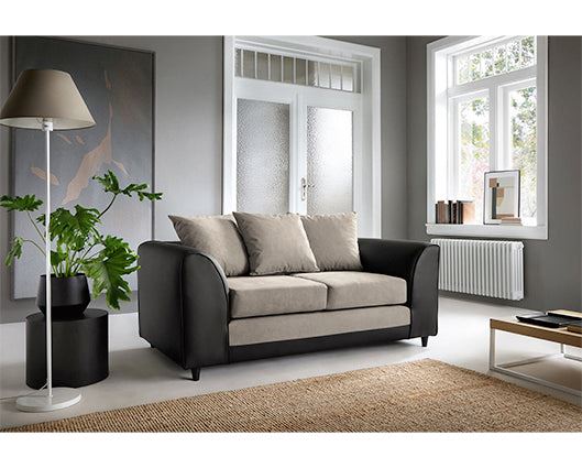 Dan 2 Seater Sofa - Brown & Beige