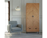 LEON 2 DOOR 1 DRAWER WARDROBE - MEDIUM OAK EFFECT