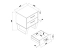 Texas 2 drawer bedside cabinet