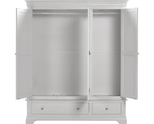 BORDEAUX 3 DOOR WARDROBE - PEBBLE GREY