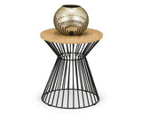 Round Wire Lamp Table - Oak