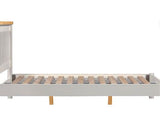 WINDSOR 4'6" LOW END BED - PEBBLE GREY/OAK
