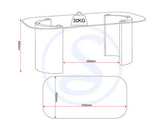 MODENA COFFEE TABLE - CLEAR GLASS/CREAM MARBLE EFFECT