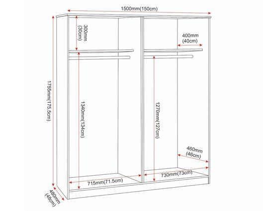 DAKOTA 4 DOOR WARDROBE - DARK GREY