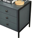 Alva 3 Drawer Bedside - Dark Grey