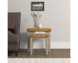 WINDSOR NEST OF 2 TABLES - PUTTY/OAK