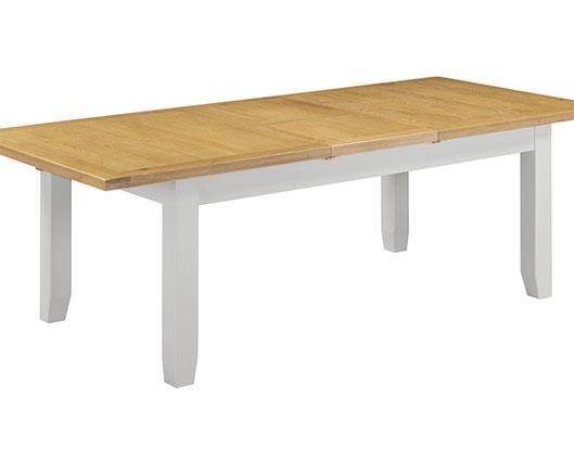WINDSOR LARGE EXTENDING DINING TABLE - PEBBLE GREY/OAK