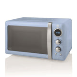 Swan Retro 800W 20L Digital Microwave Blue