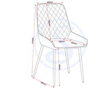 MODENA & AVERY DINING SET (X4 CHAIRS) - CREAM/GREY VELVET