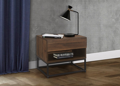 Hermione 1 Drawer Bedside - Walnut
