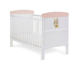 Grace Inspire Cot Bed + Fibre Mattress - Water Colour Rabbit Pink