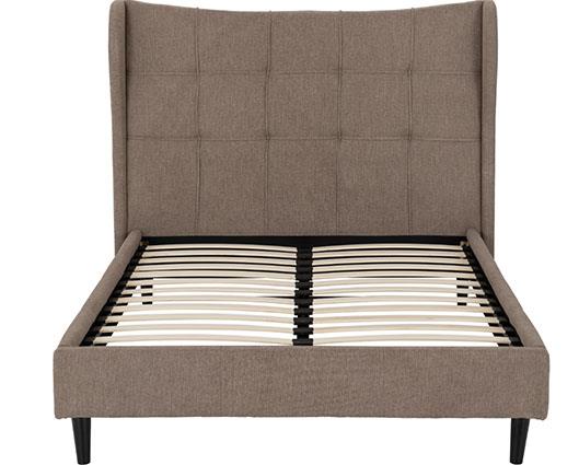 VERONA 4'6" BED - BROWN FABRIC