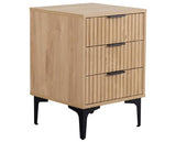 MIAMI 3 DRAWER BEDSIDE - OAK EFFECT/BLACK