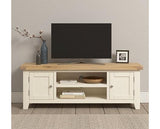 WINDSOR STRAIGHT TV UNIT - IVORY/OAK